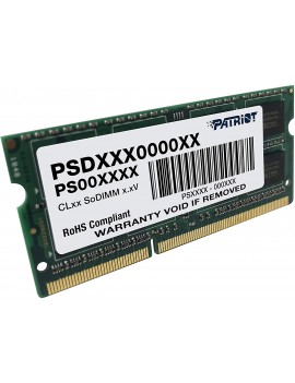 Patriot Memory 4GB DDR3 SODIMM memoria 1333 MHz
