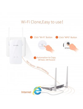 WIFI RANGE EXTENDER WIRELESS N TENDA A301 300M 2T2R, 2.4GHZ, 802.11n/g/b  WALL MOUNT 1 ANTENNA INTERNA